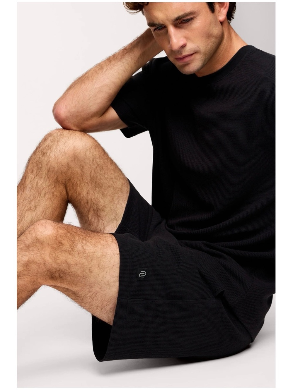 Nuuds Men’s Sz S Black Performance Waffle Knit Shorts Pull On Drawstring